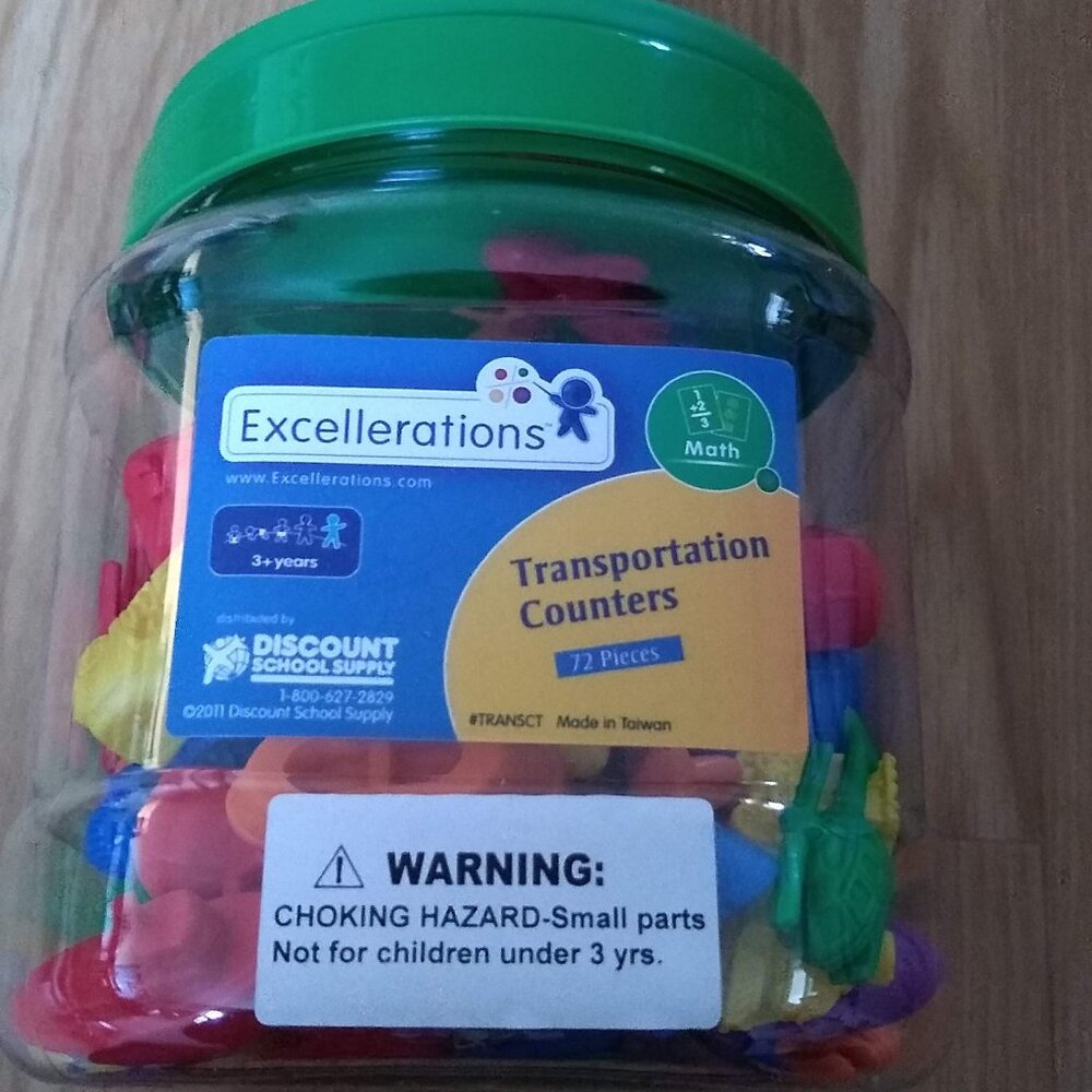 Excellerations Transportation counters x 72 New ( tub has no seal)